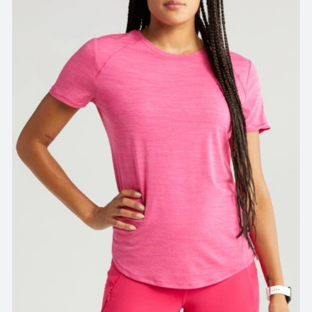 Zella Womens Pink Short Sleeve Fitted Tee EUC Size XS